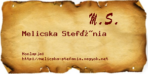 Melicska Stefánia névjegykártya